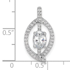 14k White Gold 1/5 carat Lab Grown Diamond VS/SI+ G+ 3/4 carat Center Round Semi Mount Chain Slide Pendant