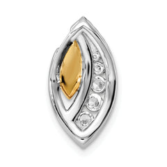 14k Two Tone 5/8 carat Lab Grown Diamond VS/SI+ G+ Fancy Chain Slide Pendant