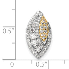 14k Two Tone 5/8 carat Lab Grown Diamond VS/SI+ G+ Fancy Chain Slide Pendant