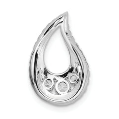 14k White Gold 1/2 carat Lab Grown Diamond VS/SI+ G+ Complete Teardrop Cluster Chain Slide Pendant