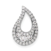 14k White Gold 1/2 carat Lab Grown Diamond VS/SI+ G+ Complete Teardrop Cluster Chain Slide Pendant