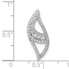 14k White Gold 3/8 carat Lab Grown Diamond VS/SI+ G+ Complete Fashion Chain Slide Pendant