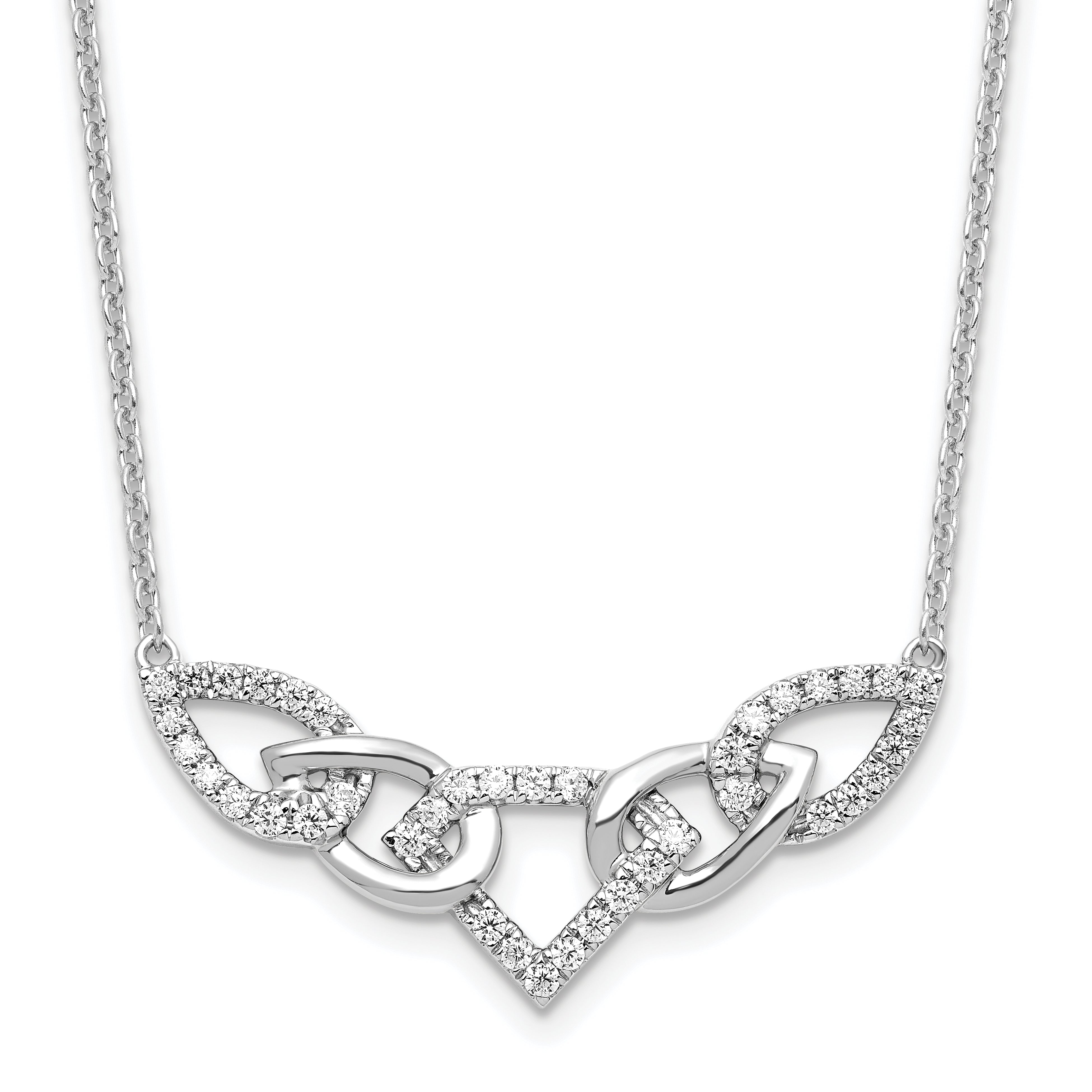 14k White Gold 1/2 carat Lab Grown Diamond VS/SI+ G+ 18 inch Fashion Teardrop Necklace