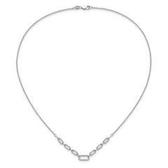 14k White Gold 1/2 carat Lab Grown Diamond VS/SI+ G+ 18.25 inch Fashion Link Necklace