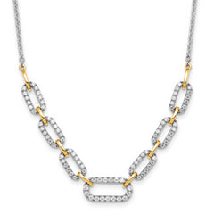 14k Two-tone 1 carat Lab Grown Diamond VS/SI+ G+ 18 inch Fashion Link Necklace