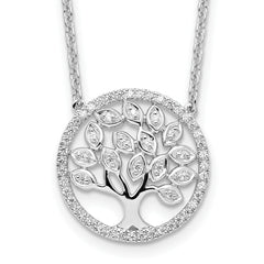 14k White Gold 1/3 carat Lab Grown Diamond VS/SI+ G+ Complete 18 inch Tree of Life Necklace