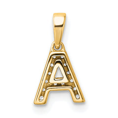 10K Diamond Letter A Initial with Bail Pendant