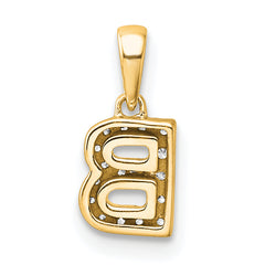 10K Diamond Letter B Initial with Bail Pendant