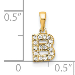 10K Diamond Letter B Initial with Bail Pendant
