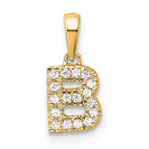 10K Diamond Letter B Initial with Bail Pendant