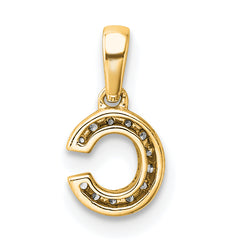 10K Diamond Letter C Initial with Bail Pendant