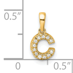 10K Diamond Letter C Initial with Bail Pendant