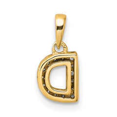 10K Diamond Letter D Initial with Bail Pendant