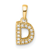 10K Diamond Letter D Initial with Bail Pendant