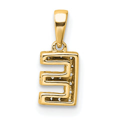 10K Diamond Letter E Initial with Bail Pendant