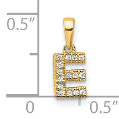 10K Diamond Letter E Initial with Bail Pendant