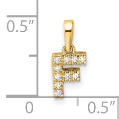 10K Diamond Letter F Initial with Bail Pendant