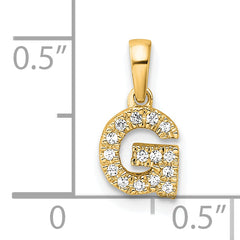 10K Diamond Letter G Initial with Bail Pendant