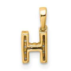 10K Diamond Letter H Initial with Bail Pendant