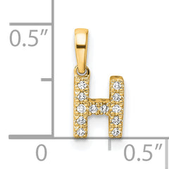 10K Diamond Letter H Initial with Bail Pendant