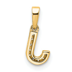 10K Diamond Letter J Initial with Bail Pendant