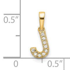 10K Diamond Letter J Initial with Bail Pendant