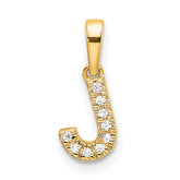 10K Diamond Letter J Initial with Bail Pendant