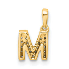 10K Diamond Letter M Initial with Bail Pendant