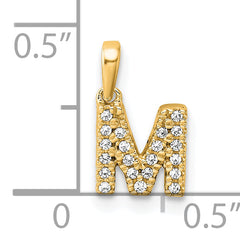 10K Diamond Letter M Initial with Bail Pendant