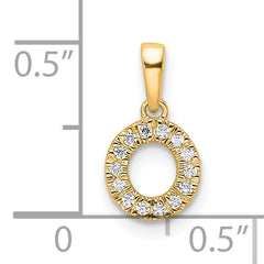 10K Diamond Letter O Initial with Bail Pendant