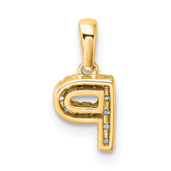 10K Diamond Letter P Initial with Bail Pendant