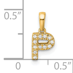 10K Diamond Letter P Initial with Bail Pendant