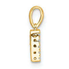 10K Diamond Letter R Initial with Bail Pendant