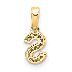 10K Diamond Letter S Initial with Bail Pendant