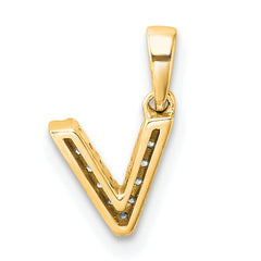 10K Diamond Letter V Initial with Bail Pendant