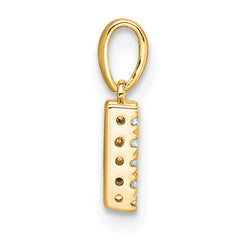 10K Diamond Letter W Initial with Bail Pendant