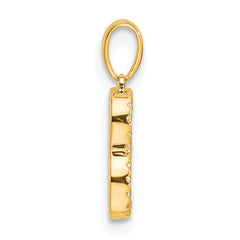 10K Diamond Letter B Initial Pendant