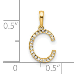 10K Diamond Letter C Initial Pendant