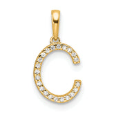 10K Diamond Letter C Initial Pendant