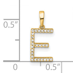 10K Diamond Letter E Initial Pendant