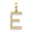 10K Diamond Letter E Initial Pendant