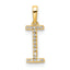 10K Diamond Letter I Initial Pendant
