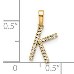 10K Diamond Letter K Initial Pendant