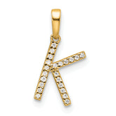 10K Diamond Letter K Initial Pendant