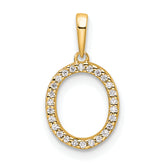 10K Diamond Letter O Initial Pendant
