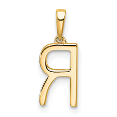 10K Diamond Letter R Initial Pendant