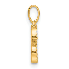 10K Diamond Letter S Initial Pendant