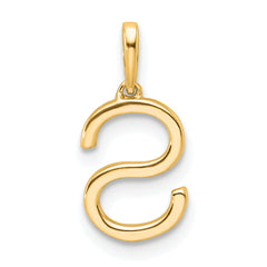 10K Diamond Letter S Initial Pendant