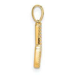 10K Diamond Letter W Initial Pendant