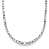 14k White Gold 5 carat Lab Grown Diamond VS/SI+ G+ Adjustable to 24 inch Tennis Bolo Necklace